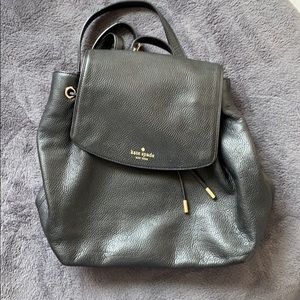Kate Spade Black Leather Backpack
